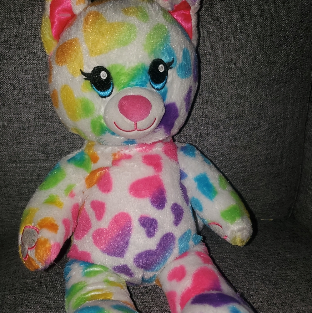 Heart spotted colorful build a bear cat